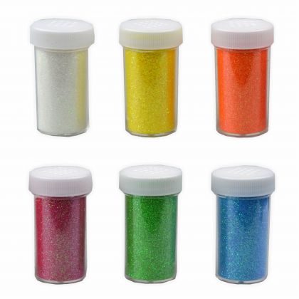 Glitter zum Streuen Pastell 6 Farben a 20g Streuglitter Glitzer - Glitzerpulver - Glitzer basteln