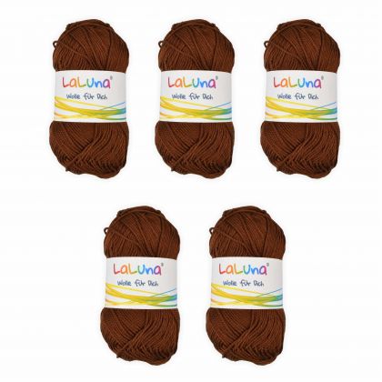 5er Pack Basic Wolle braun 100% Baumwolle 250g, Strick und Hkelgarn der Marke LaLuna