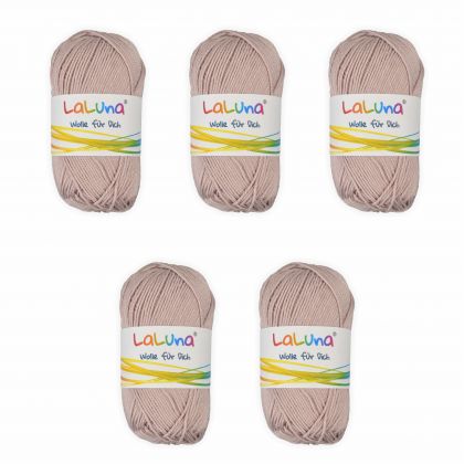 5er Pack Basic Wolle cappuccino 100% Baumwolle 250g, Strick und Hkelgarn der Marke LaLuna