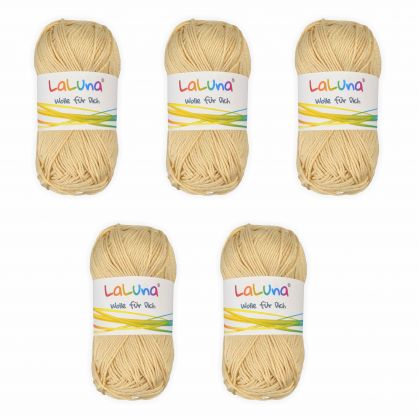 5er Pack Basic Wolle creme 100% Baumwolle 250g, Strick und Hkelgarn der Marke LaLuna