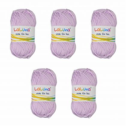 5er Pack Basic Wolle flieder 100% Baumwolle 250g, Strick und Hkelgarn der Marke LaLuna