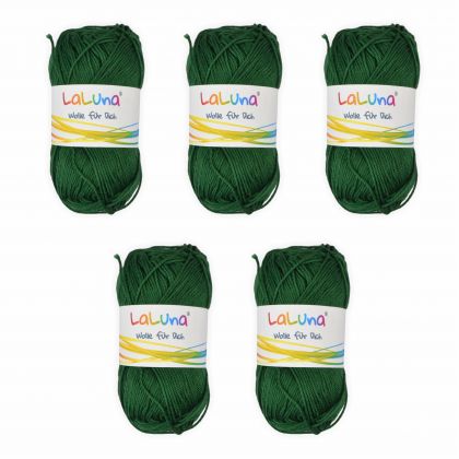 5er Pack Basic Wolle grn 100% Baumwolle 250g, Strick und Hkelgarn der Marke LaLuna