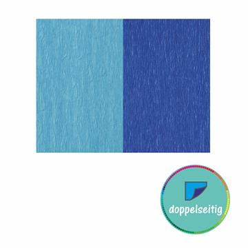 Doppelseitiges Krepppapier hellblau - blau 2 Stck 25 x 125 cm