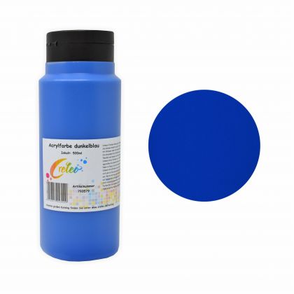 Acrylfarbe dunkelblau hochwertige Malfarbe in einer 500 ml Flasche