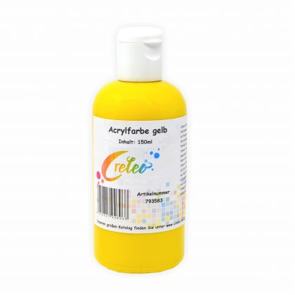 Acrylfarbe gelb hochwertige Malfarbe in einer 150 ml Flasche