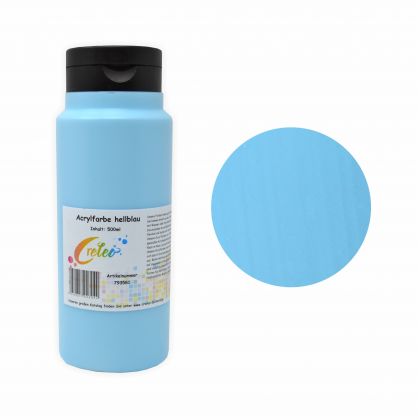 Acrylfarbe hellblau hochwertige Malfarbe in einer 500 ml Flasche
