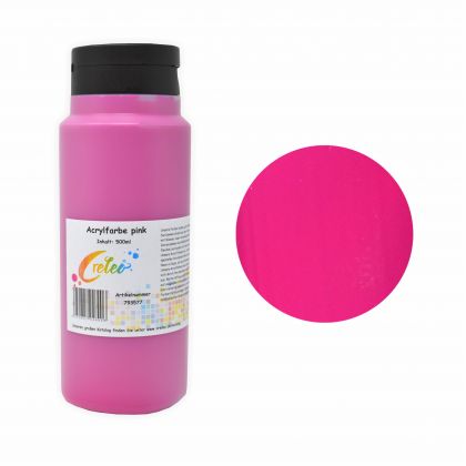 Acrylfarbe pink hochwertige Malfarbe in einer 500 ml Flasche