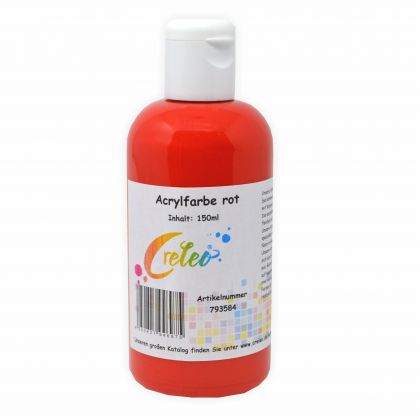 Acrylfarbe rot hochwertige Malfarbe in einer 150 ml Flasche