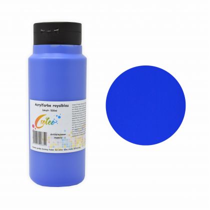 Acrylfarbe royalblau hochwertige Malfarbe in einer 500 ml Flasche