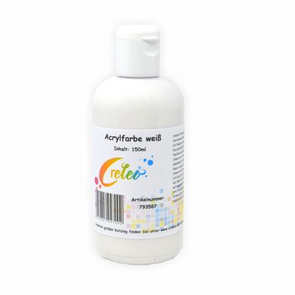 Acrylfarbe wei hochwertige Malfarbe in einer 150 ml Flasche