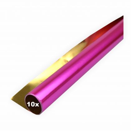 Alufolie 10er Pack gold/rosa doppelseitig kaschiert 50x70 cm