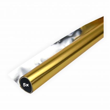 Alufolie 5er Pack gold/silber doppelseitig kaschiert 50x70 cm