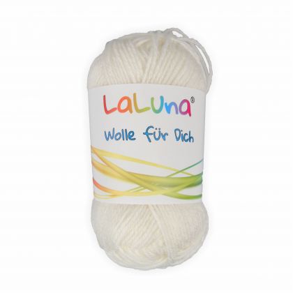 Babywolle uni weiss 25g - 100 Meter 70% Merino 30% Milchfaser Handstrickgarn, weiche Wolle zum Stricken und Hkeln