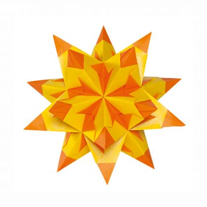 Creleo - Bascetta-Stern Bastelset, gelb / orange 75g/m, 15x15cm 32 Blatt