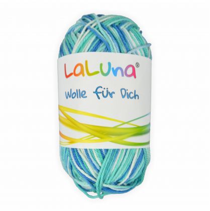 Basic Wolle bunt mix blau 100% Baumwolle 50g - 125m, Strick und Hkelgarn der Marke LaLuna