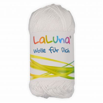 Basic Wolle weiss 100% Baumwolle 50g - 125m, Strick und Hkelgarn der Marke LaLuna