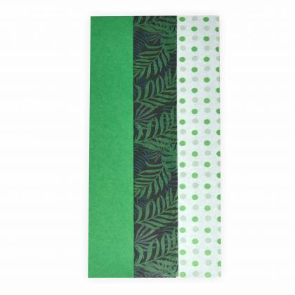Seidenpapier - Blumenseiden Mix GRN WASSERFEST, 6 Bogen, 50x75cm, in 3 Designs sortiert