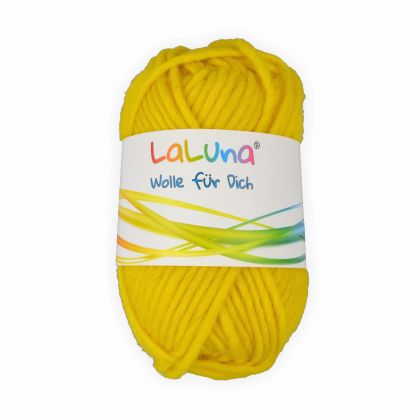 Filz Wolle gelb 100 % Schurwolle 50g - 50 Meter, Wolle zum Stricken und Filzen Marke: LaLuna
