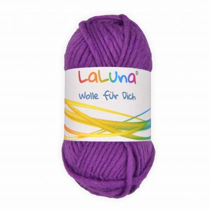 Filz Wolle lila 100 % Schurwolle 50g - 50 Meter, Wolle zum Stricken und Filzen Marke: LaLuna