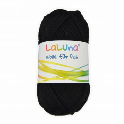 Filz Wolle schwarz 100 % Schurwolle 50g - 50 Meter, Wolle zum Stricken und Filzen Marke: LaLuna