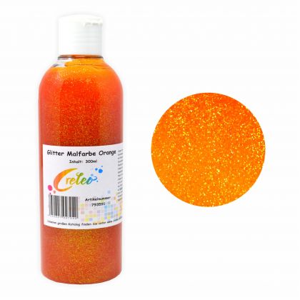 Glitter Malfarbe orange 300 ml