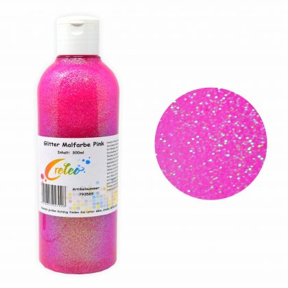 Glitter Malfarbe pink 300 ml