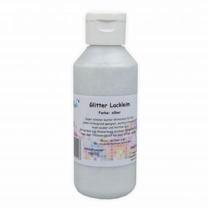Glitzer Lackleim silber 250 ml