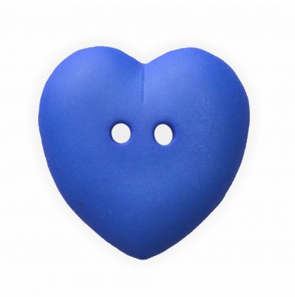 Knpfe Herz blau 23x23 mm 6 Stck