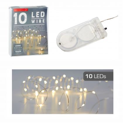 Lichterkette Mikro 10 LED`s 1,20 Meter lang warmwei