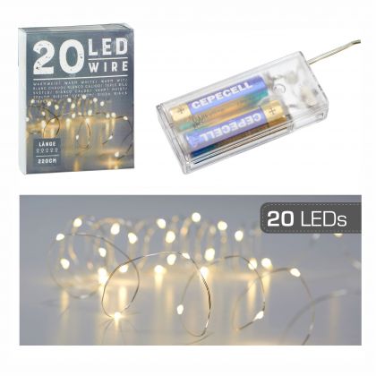 Lichterkette Mikro 20 LED`s 2,2 Meter lang warmweiß
