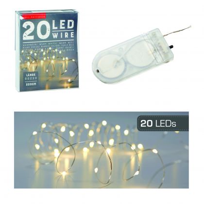 Lichterkette Mikro 20 LED`s 2,20 Meter lang warmweiß