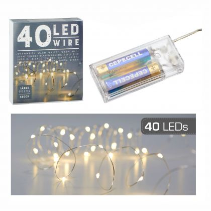 Lichterkette Mikro 40 LED`s  4,2 Meter lang  warmweiß