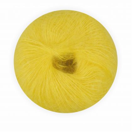 Mohair Wolle mit Seide gelb 70/30 25g - 210 Meter, zum Stricken und Hkeln Marke: LaLuna