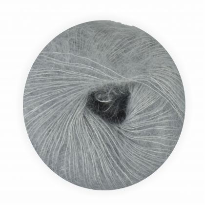 Mohair Wolle mit Seide grau 70/30 25g - 210 Meter, zum Stricken und Hkeln Marke: LaLuna