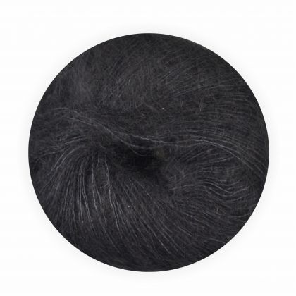 Mohair Wolle mit Seide schwarz 70/30 25g - 210 Meter, zum Stricken und Hkeln Marke: LaLuna