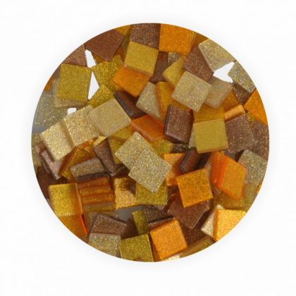 Mosaiksteine 10x10mm Glitter Mix braun 190 Stck 45 g