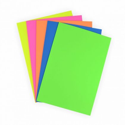 Neon Moosgummi 5 Bogen farbig sortiert