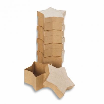 Papp-Boxen 5 Stck Stern 8,5x7,5x4 cm Bastelboxen mit Deckel