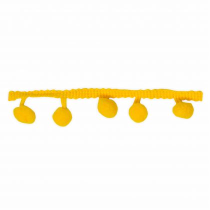 Pompon Borte - einfarbig 10 mm gelb 5 Meter