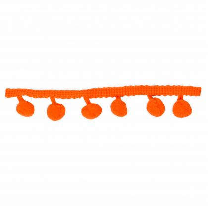 Pompon Borte - einfarbig 10 mm orange 5 Meter