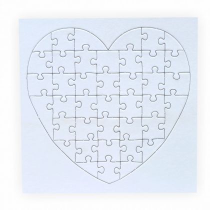 Puzzle zum bemalen Herz 40 Teile 10 Stck