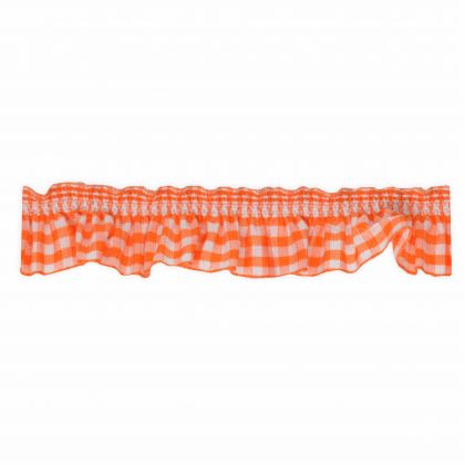 Rschenborte - Rschenband elastisch - kariert 18 mm orange 2,5 Meter