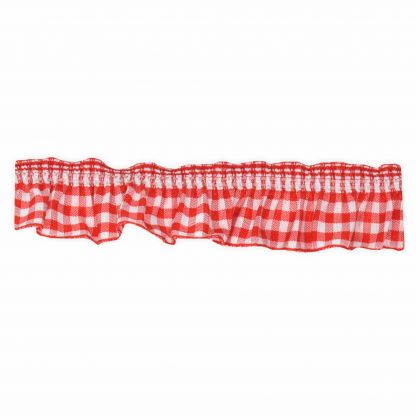 Rschenborte - Rschenband elastisch - kariert 18 mm rot 2,5 Meter