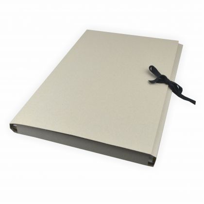 Creleo - Sammelmappe aus Graupappe, DIN A2 ohne Druck, mit Band Karton grau mit 3 Klappen bis zu ca. 200 Blatt a 80g/m