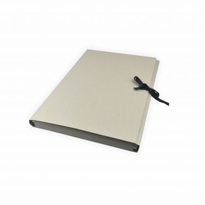 Creleo - Sammelmappe aus Graupappe mit Band DIN A4 ohne Druck Karton grau mit 3 Klappen bis zu ca. 200 Blatt a 80g/m