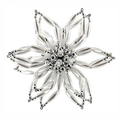 Perlensterne in 3D Silver Blossom glänzend Bastelset