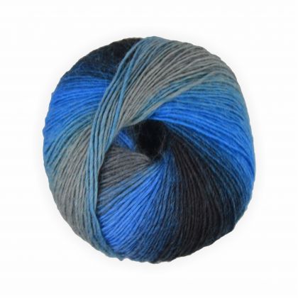 Sockenwolle mixed colors blau grau 50g - 200 Meter