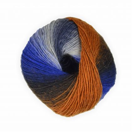 Sockenwolle mixed colors braun blau 50g - 200 Meter