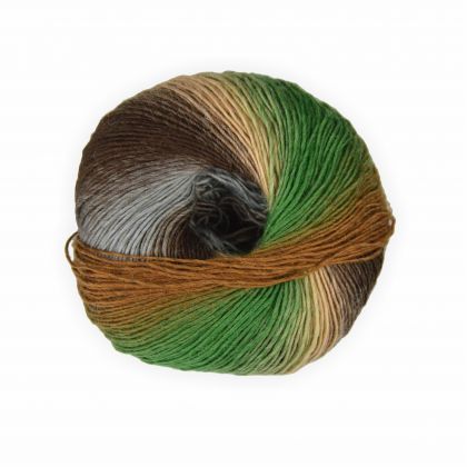 Sockenwolle mixed colors braun grn 50g - 200 Meter