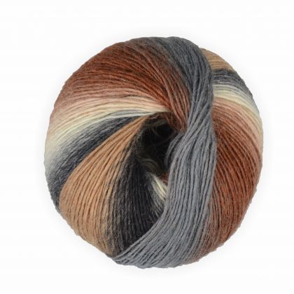Sockenwolle mixed colors creme grau 50g - 200 Meter